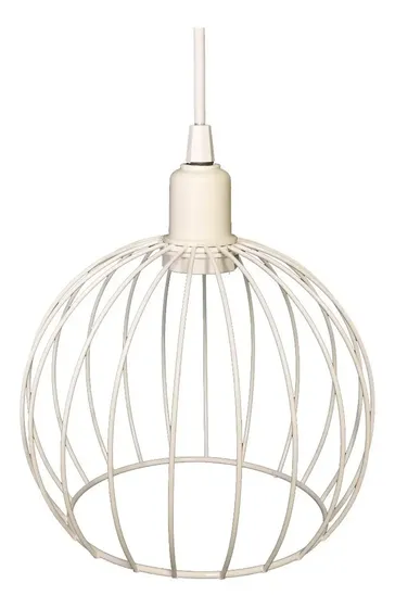 Lustre Pendente Aramado Globo Bolinha Branco Cabo 2 Mts