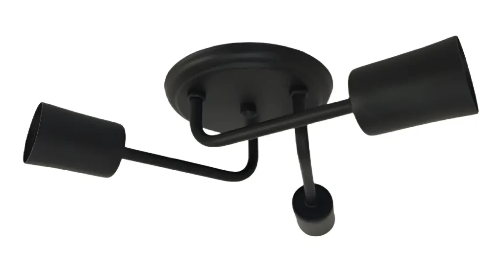 Lustre De Teto 3 Lâmpadas – Plafon Aranha Sputnik Copo Estrutura Preto/total