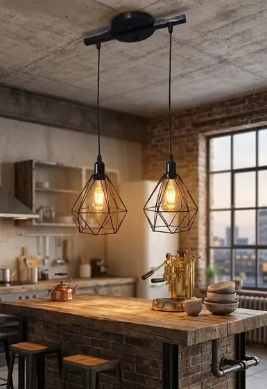 Trilho Pendente Duplo Aramado Diamante Industrial Balcão