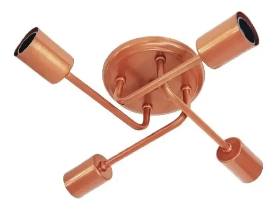 Lustre De Teto 4 Lâmpadas- Plafon Aranha Sputnik Cobre Total