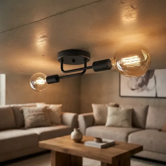 Luminária Para Sala Para 2 Lâmpadas Com Hastes Direcionáveis