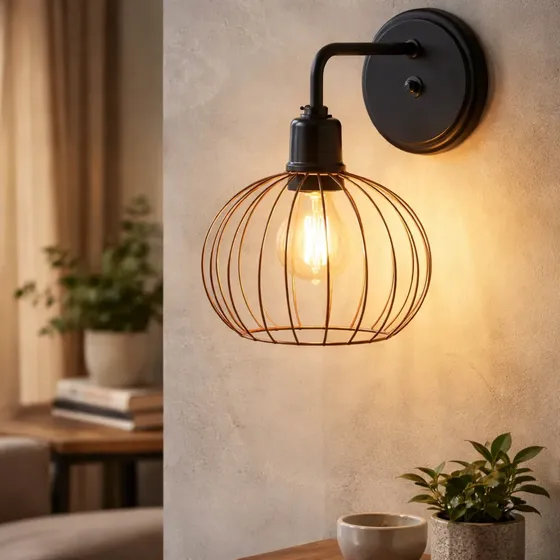Lustre Arandela Aramado Globo Cobre – 24×25 Cm