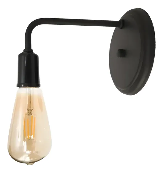 Lustre Industrial Clean Arandela Retro Preta