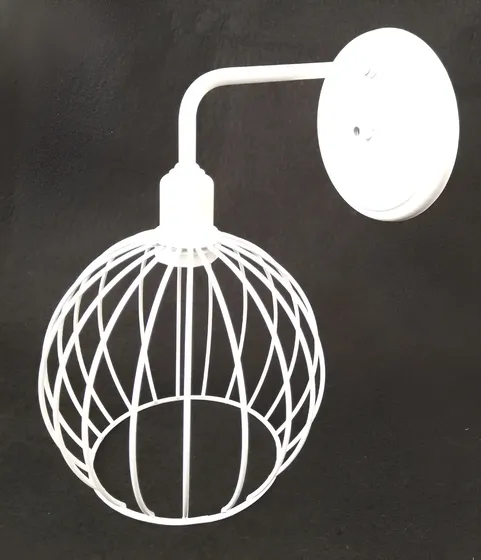 Lustre Arandela Aramado Globo Branco – 24×25 Cm