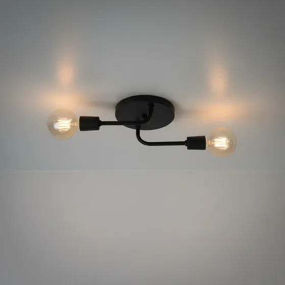 Lustre De Teto 2 Lâmpadas – Plafon Aranha Sputnik Liso
