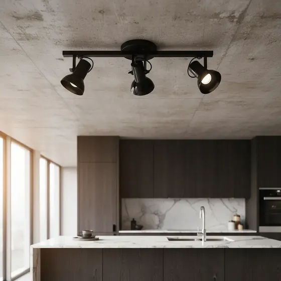 Lustre De Teto/parede – Spot Abaulado Trilho 3 Lâmpadas