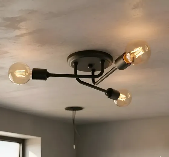 Lustre De Teto 3 Lâmpadas – Plafon Aranha Sputnik Liso
