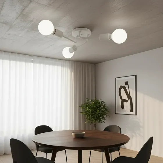 Luminária Teto Sala Sputnik 3 Lâmpadas Haste Direcionável