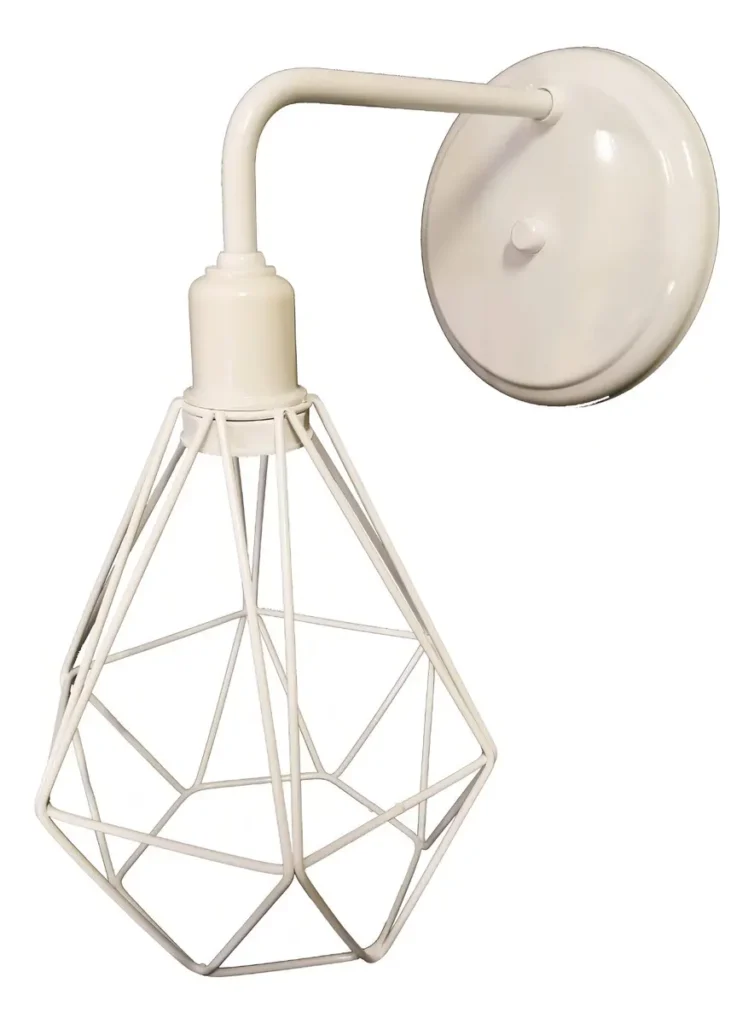 Lustre Arandela Industrial Retrô Aramado Diamante Branco