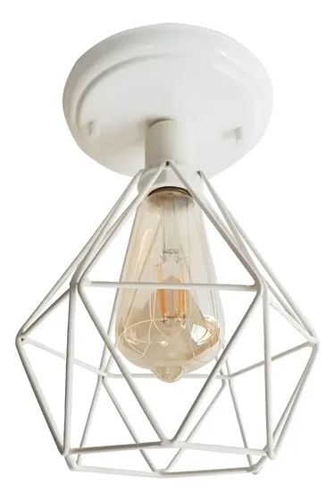 Lustre De Teto Industrial – Plafon Aramado Diamante Retro