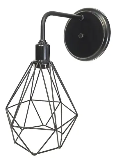 Arandela Industrial Aramado Retro Diamante Preto