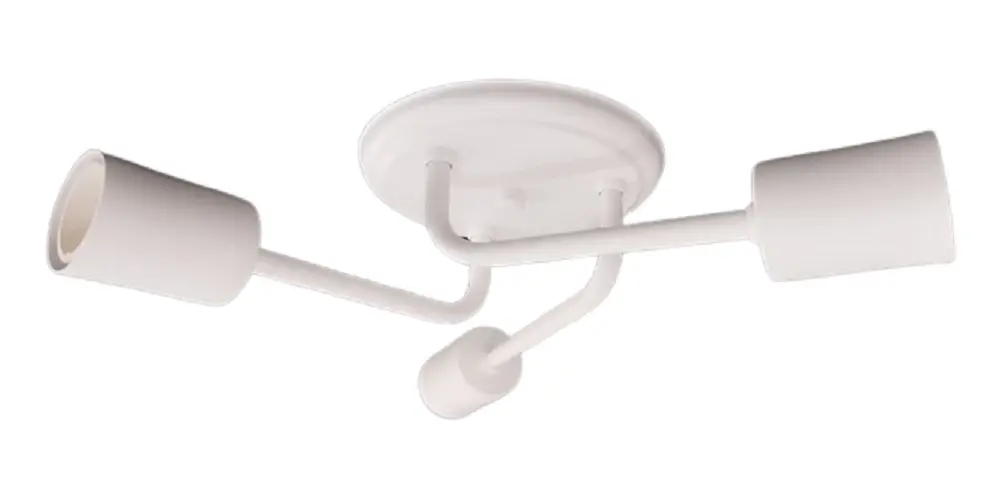 Lustre De Teto 3 Lâmpadas – Plafon Aranha Sputnik Copo Estrutura Branco